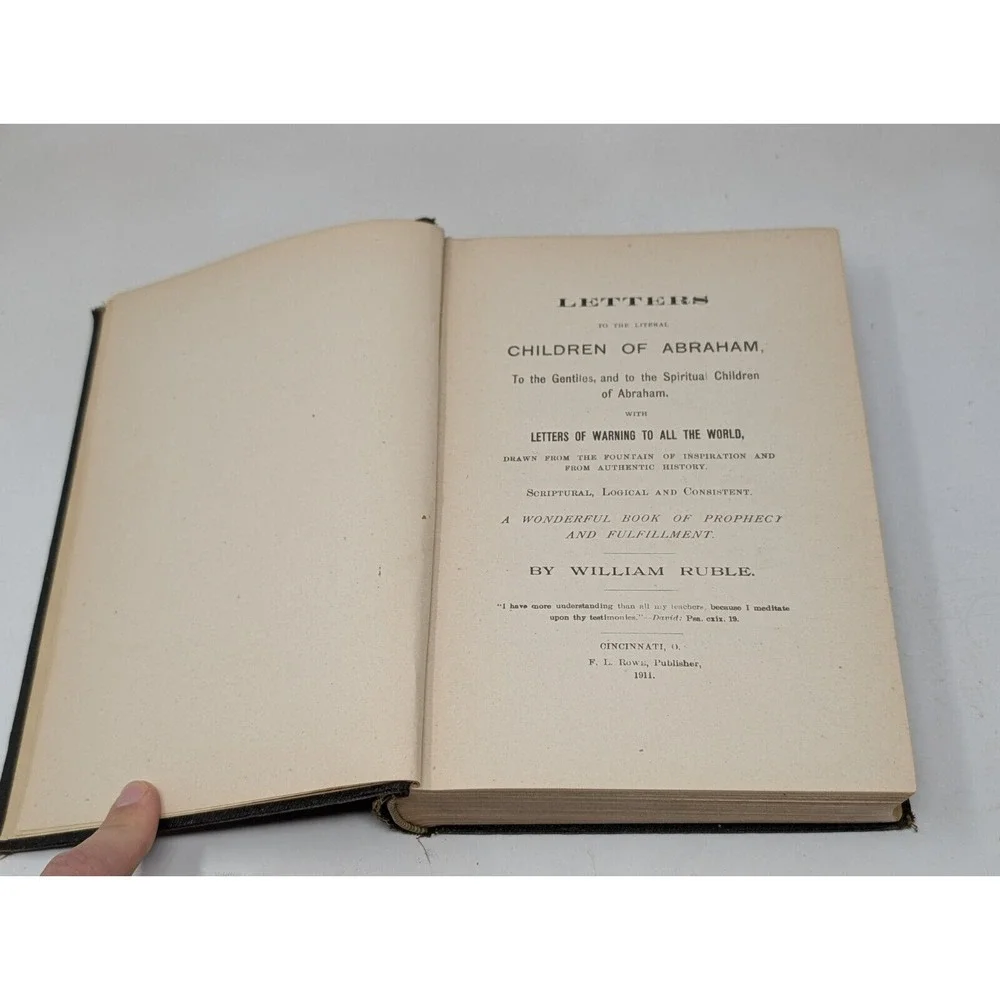Letters To The Children‎ Of Abraham Jews By William Ruble 1896 Antique Book VTG
